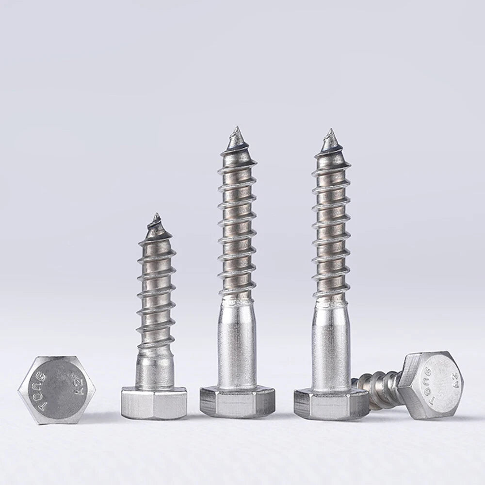 12mm M12 A2 STAINLESS STEEL SCREWS HEX HEAD LAG BOLTS WOOD SCREW BOLT DIN571