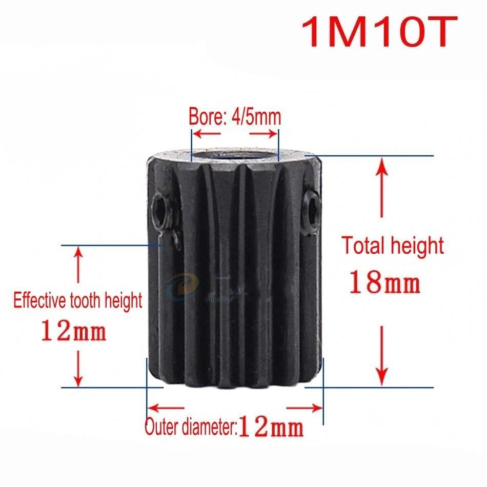 High Precision 1 Mod 10T-150T Spur Gear 45# Steel Pinion Gear With Step x 1Pcs