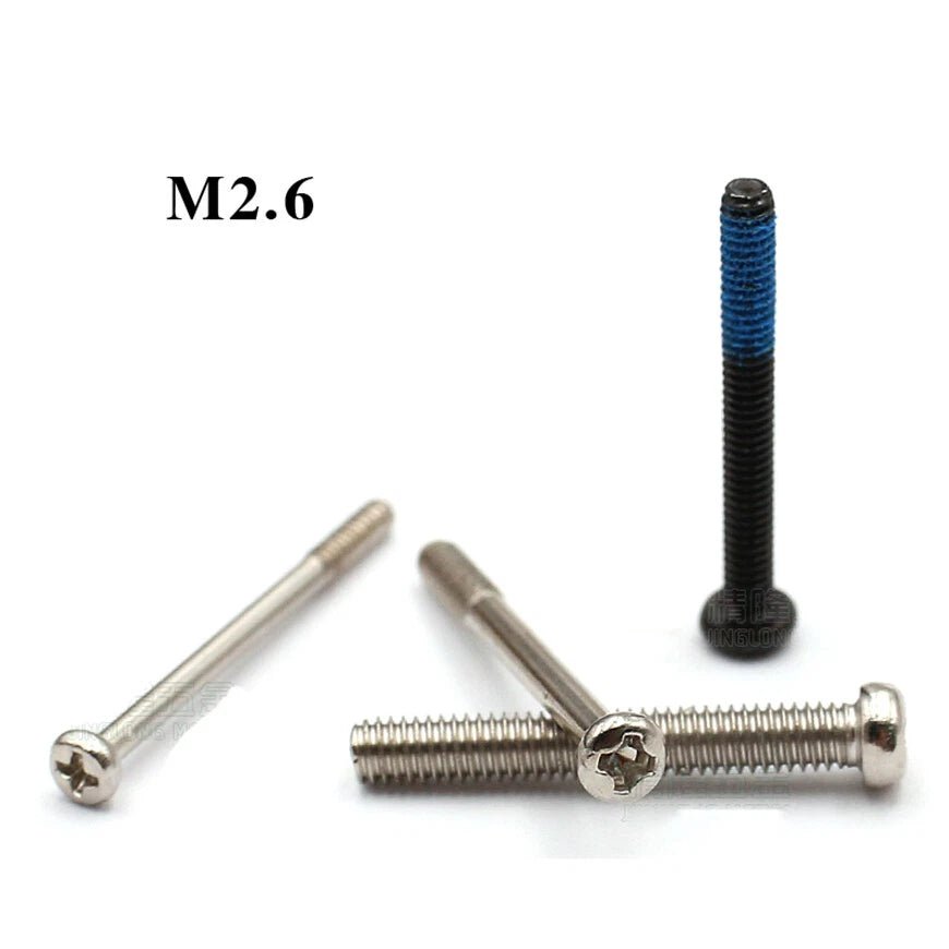 M2.6 Phillips Round Pan Head Machine Screws — Computer Bolts, Multiple Finishes - HomeDIYer