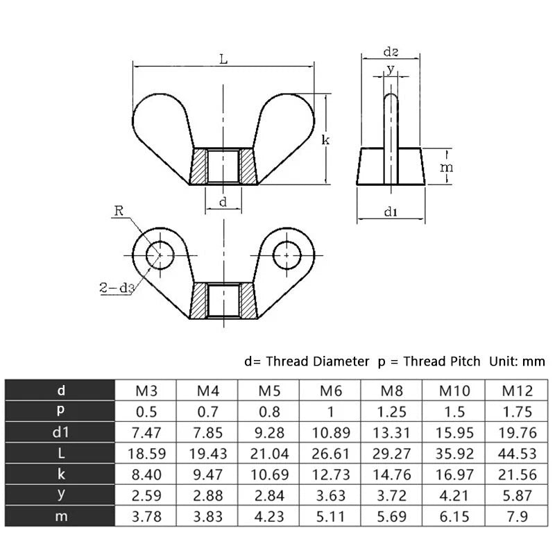 Solid Brass Wing Nuts For Metric Bolts & Screws Brass Wing Nut M4 M5 M6 M8~M12