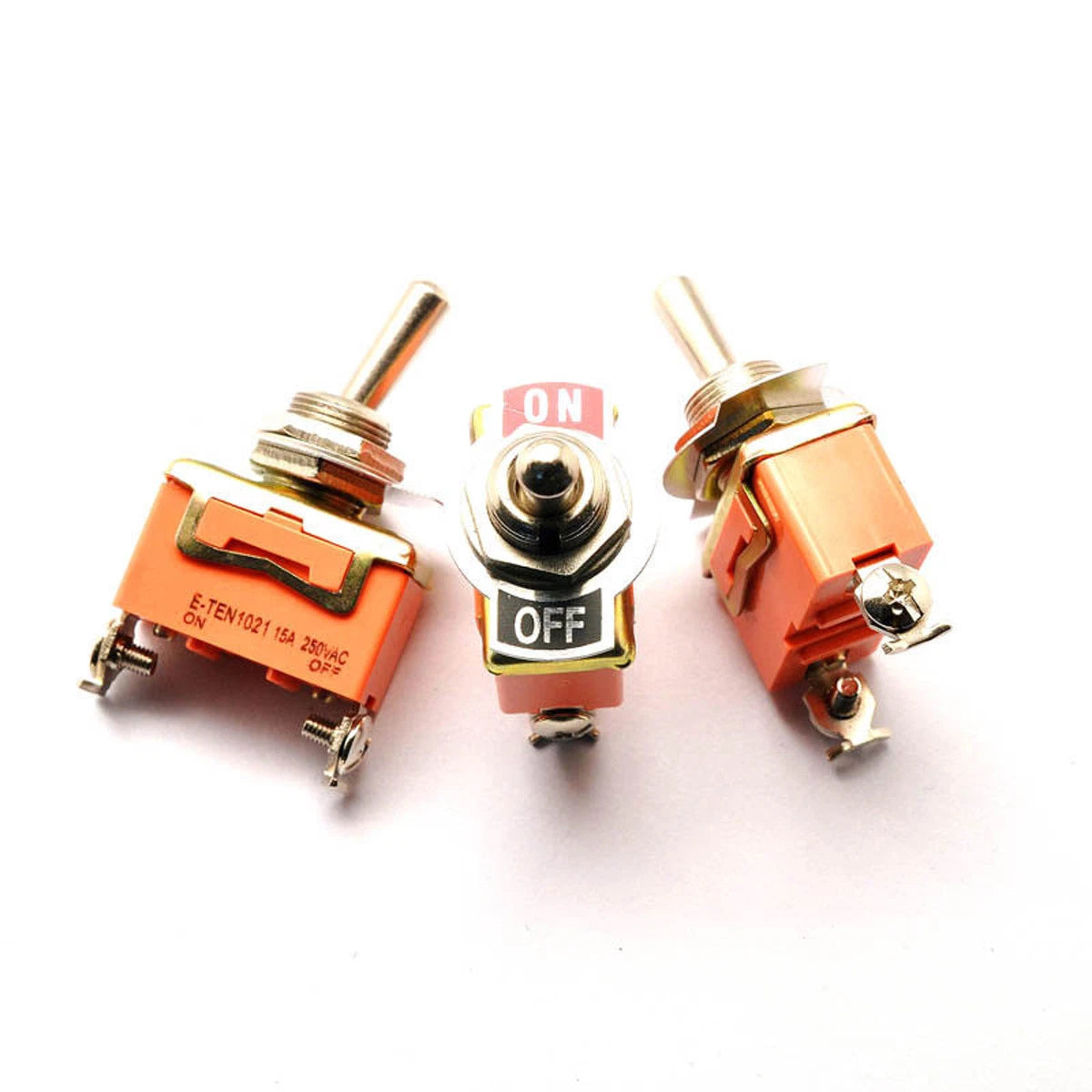 2Pcs E-TEN1021 2-Pin ON-OFF Rocker Toggle Switch (SPST Mini Power Switch)