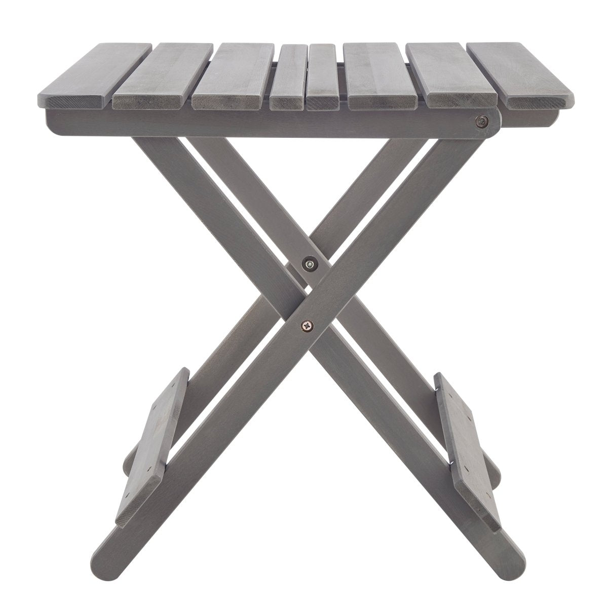 Folding Square Table Patio Outdoor solid wood Table for Backyard, Balcony, Portable Design Space - Saving Grey Color - HomeDIYer