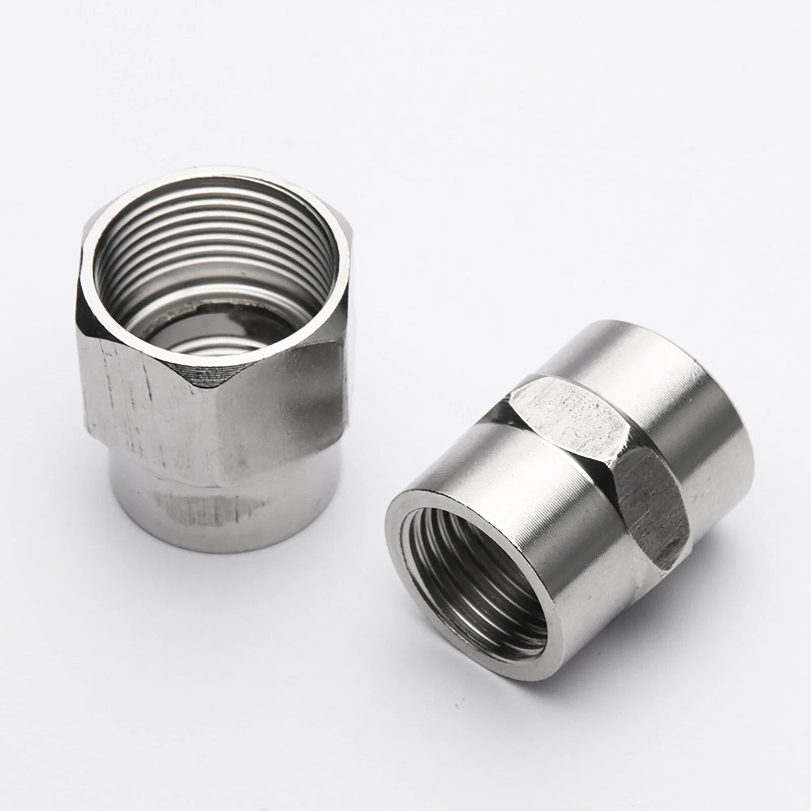 201 Stainless Steel Pipe Fittings — Female Socket Coupler Adapters (1/2", 3/4", 1")