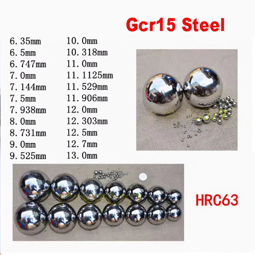 Precision Gcr15 Steel Ball Bearing G10 HRC63 Replacement Bearings 0.8mm to 9mm