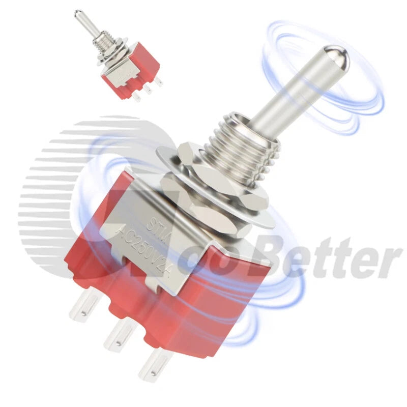 DPDT Mini Toggle Switch – 2 or 3 Position, 6-Pin, 125V/250V | Boat, Car & DIY