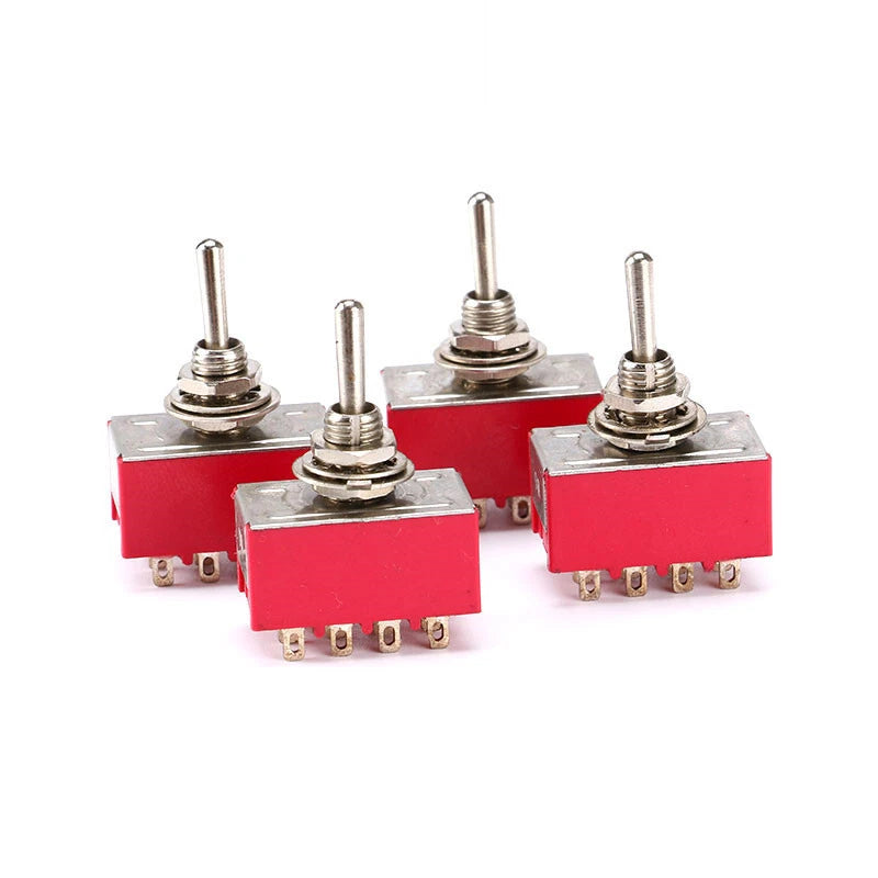 MTS Series Toggle Switch SPDT — 3/6/9/12 Pin, 2/3 Position, ON-ON & Momentary, AC 2A 250V 5A 120V