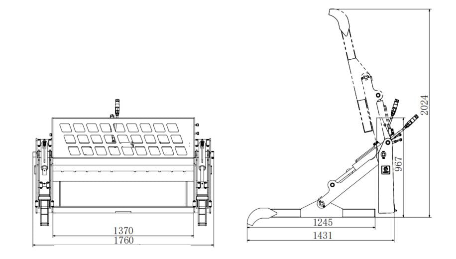 Skid Steer Two - Cylinder Pipe Pallet Fork Grapple - HomeDIYer