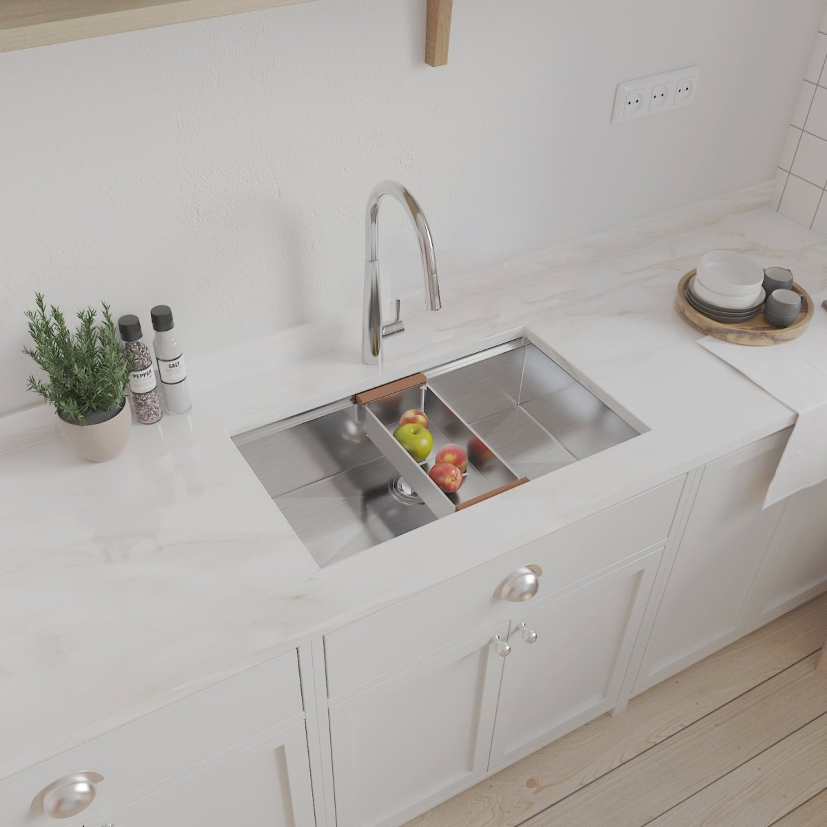 32x19 Inch Kitchen Sink Stainless Steel Single Blow Workstation Underment Kitchen Sink 18 Gauge - HomeDIYer