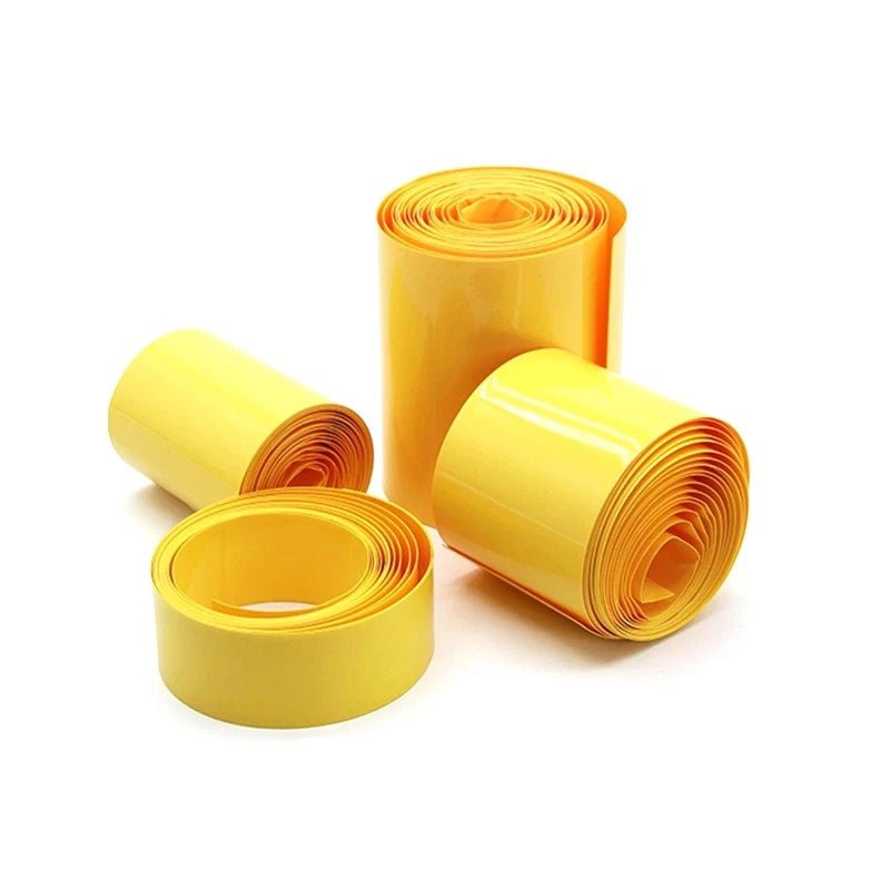 Yellow PVC Heat Shrink Tubing — 7mm to 200mm Flat Width, Battery & Wire Insulation Sleeve - HomeDIYer