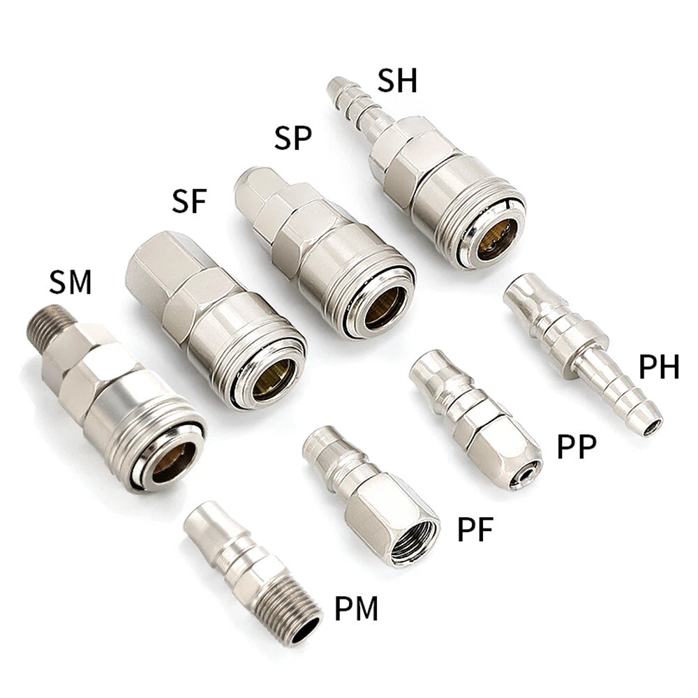 Air Compressor Quick Release Coupler — Plastic & Steel, All Models (1/4" to 1/2")