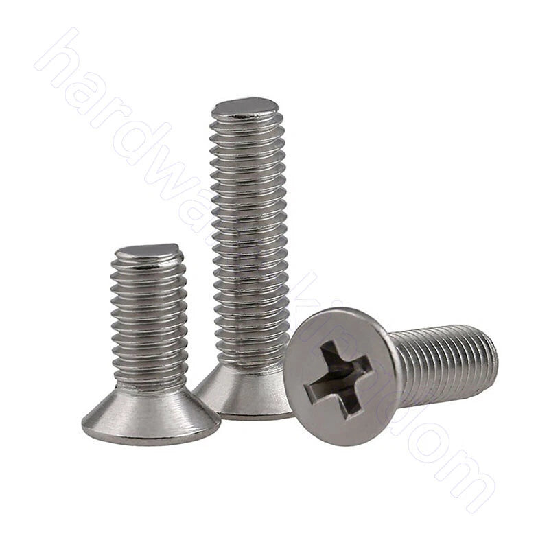 M4 M5 M6 Countersunk Machine Screws – 316 Stainless Steel, Phillips Flat Head, Marine Grade