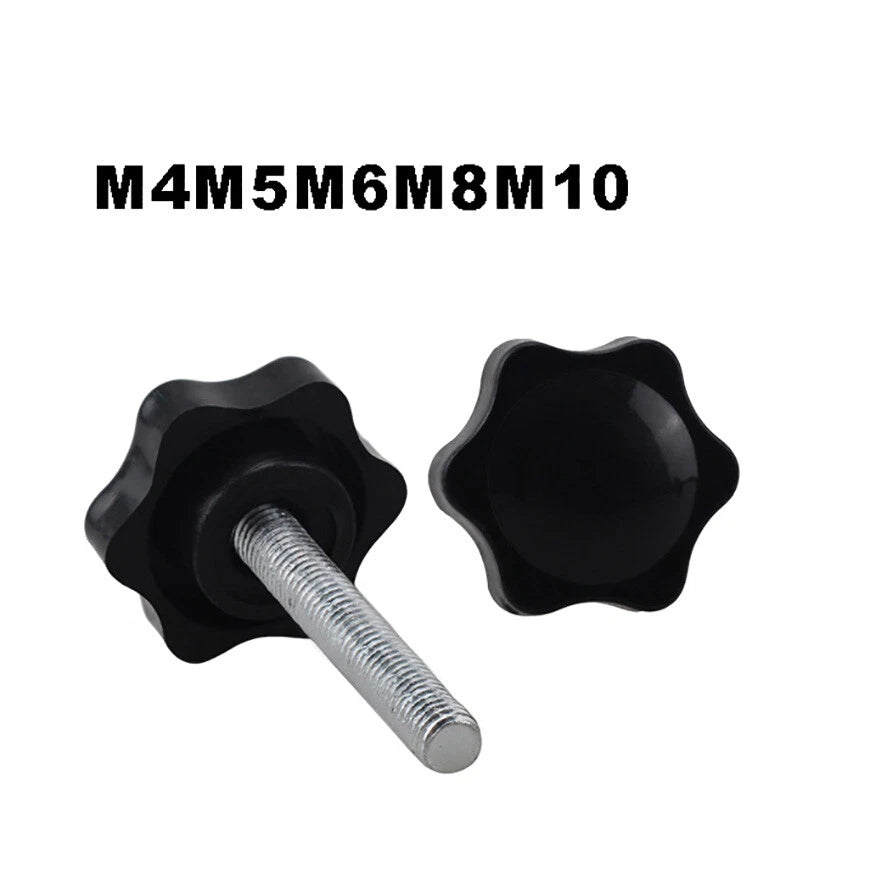 M4-M10 Plastic Star Thumb Screws with Carbon Steel Bolt – Hand Knob Fasteners