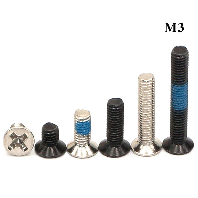M1–M4 Mini Countersunk Phillips Machine Screws – Carbon Steel, Nickel/Black Zinc, 4–12mm for Smartwatches & Electronics