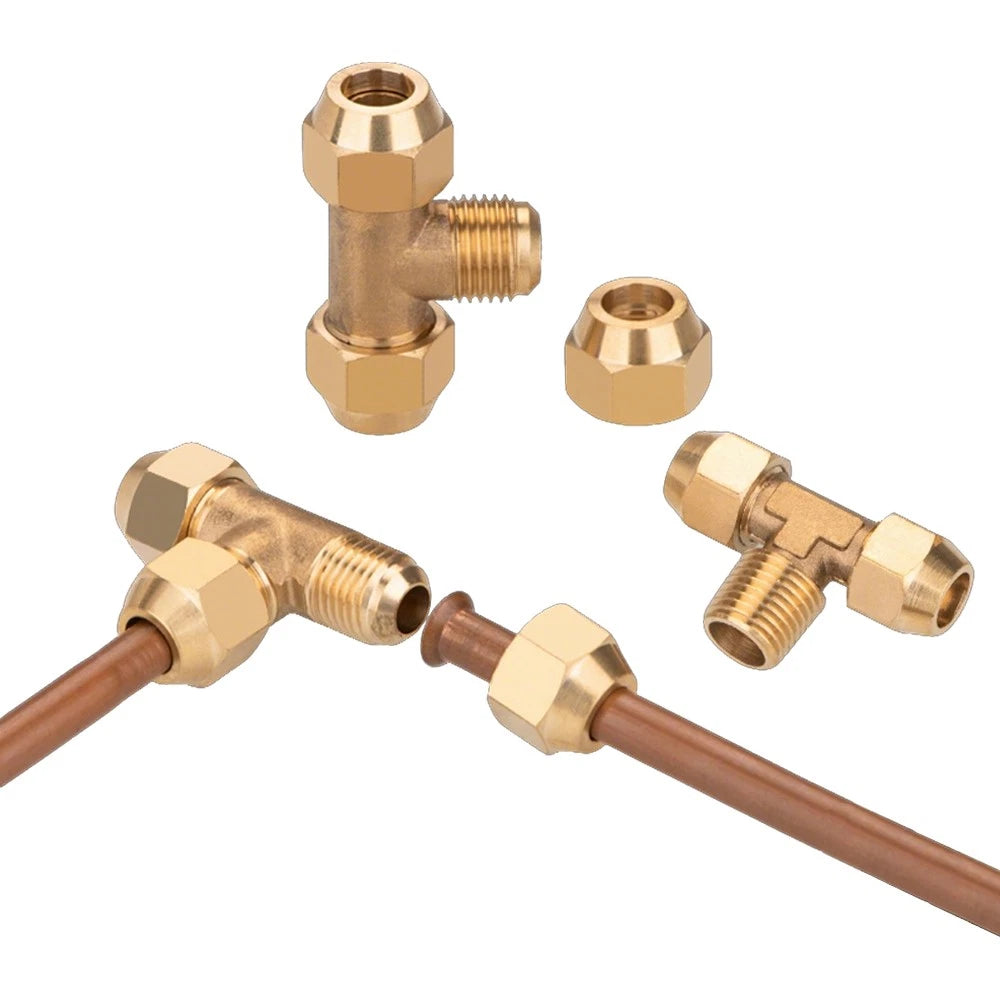 Brass Compression Tee Fitting — Male T-Piece Connector for Copper & Plastic Pipe