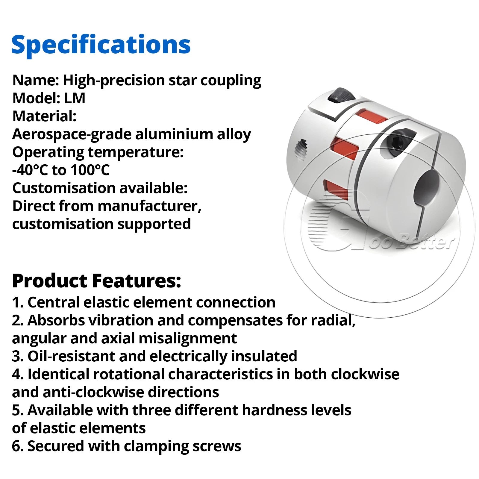 CNC Shaft Coupler Flexible Plum Spider Jaw Coupling Stepper Motor Ø 45 55 65 mm