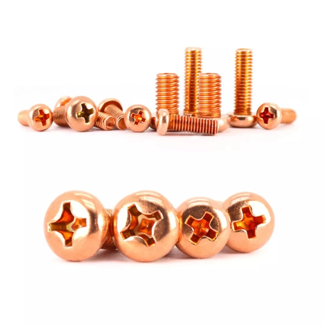 Copper Phillips Pan Head Machine Screws M2–M10, Multiple Lengths & Pack Sizes