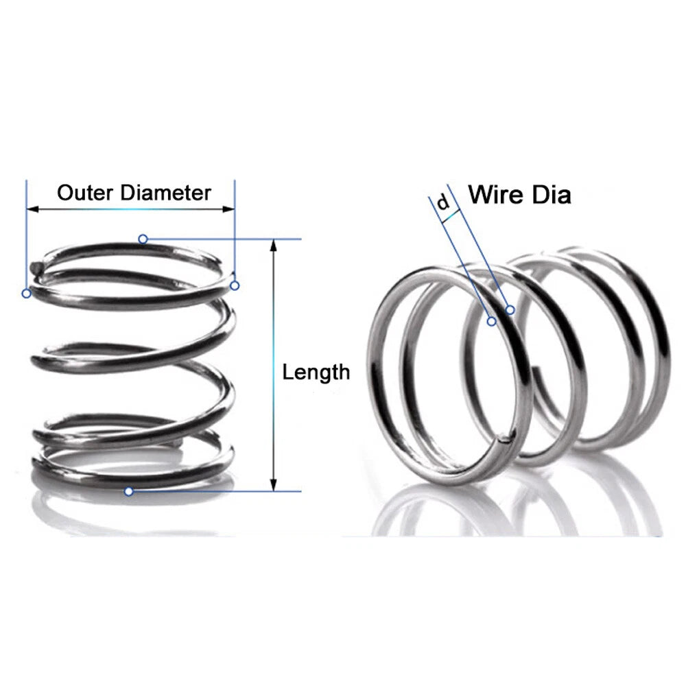Black Steel Compression Spring Long 305mm Small Springs Wire Diameter 0.3mm-3mm