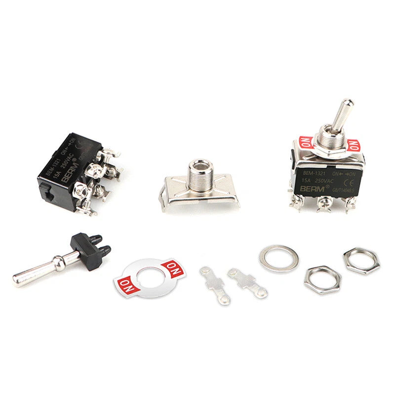 Waterproof Toggle Switch BERM Series — 15A 250V, 2/3 Position, 2–6 Pin, Latching & Momentary, Car Boat Panel