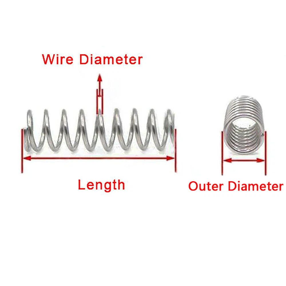 Y-Type 304 Stainless Steel Long Compression Spring 1-2mm Wire Dia 305mm Length