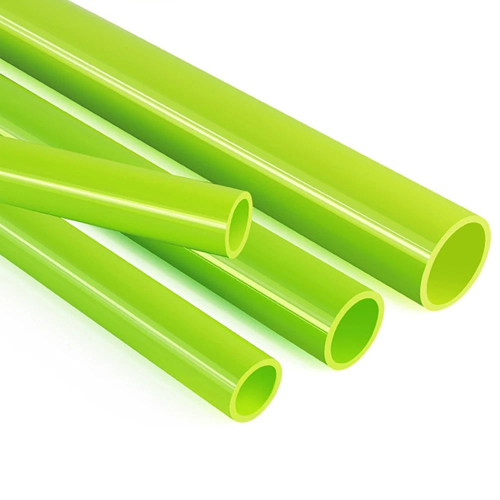 Green PVC Round Tube 20–50mm OD Rigid Pipe 500mm for Aquarium & Pond Plumbing