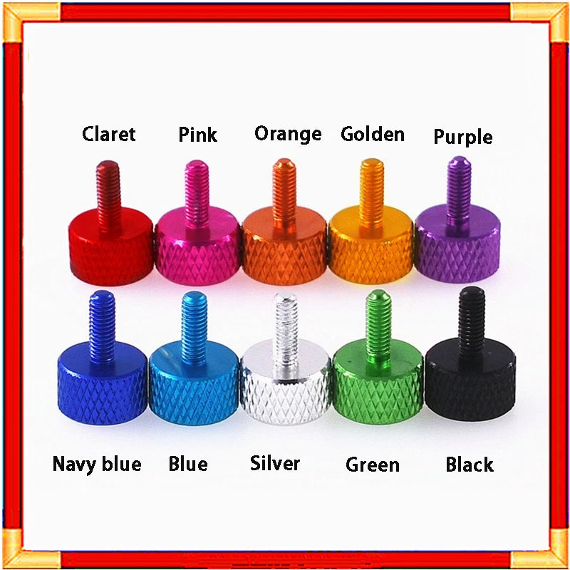 M3 M6 Knurled Thumb Screws Aluminum Alloy PC Case Cover Hand Tighten Bolts 3/6mm