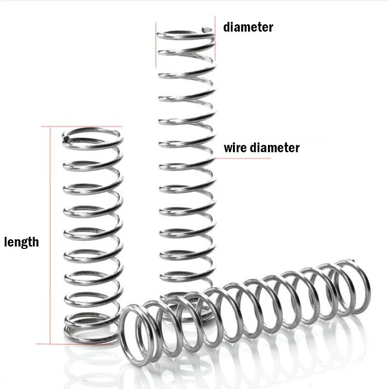Compression Spring 0.9mm Wire Diameter 5-11mm OD 10-60mm Length Zinc Plated
