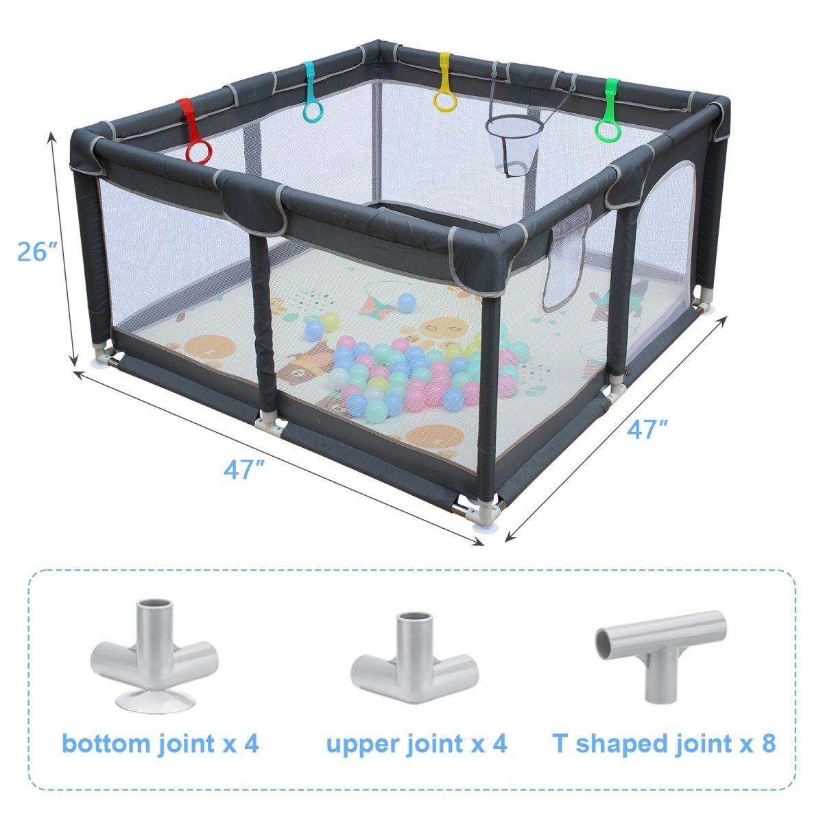 47" * 47" Baby Playard Cloth Playpen Removable Enclosures for Indoor and Outdoor Use Care for Children and Pets - HomeDIYer