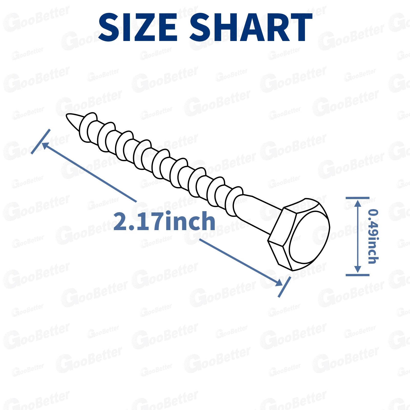 50PCS Hex Head 5/16"-18x2" Lag Bolts Stainless Steel Wood Screws Hex Head Screws
