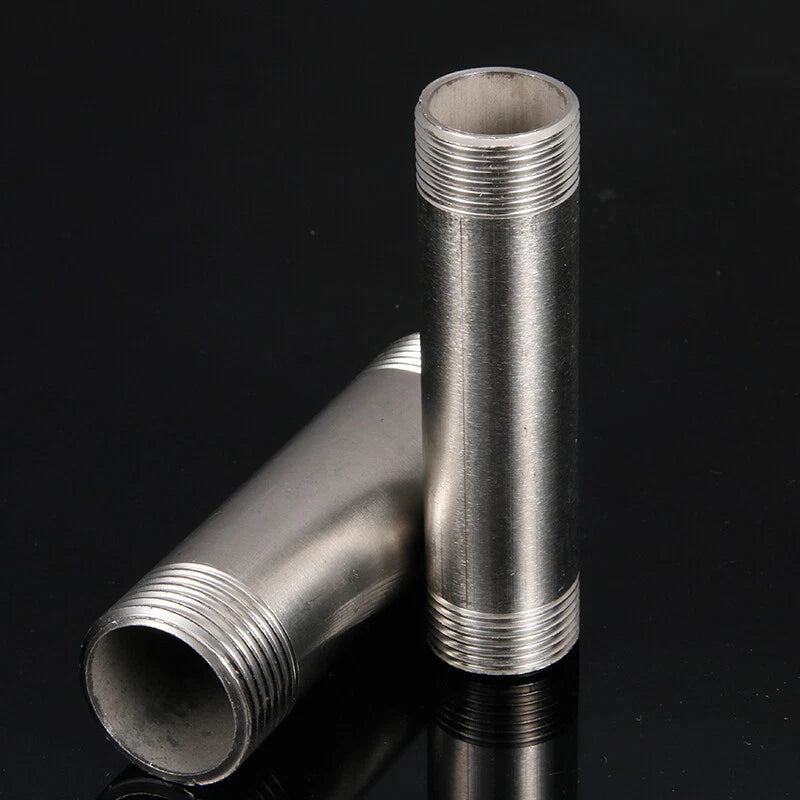 304 Stainless Steel BSP Male Threaded Pipe Nipple | 1/2"-1" | 30-400mm Lengths