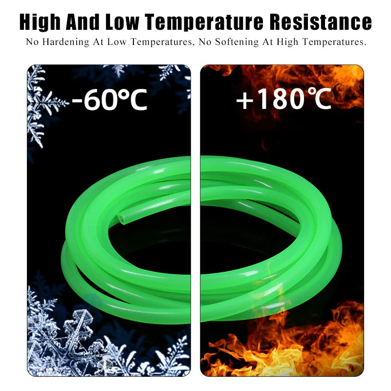 Bright Green Food Grade Silicone Tube — Flexible Hose Pipe, ID 2–6mm, 1M–50M