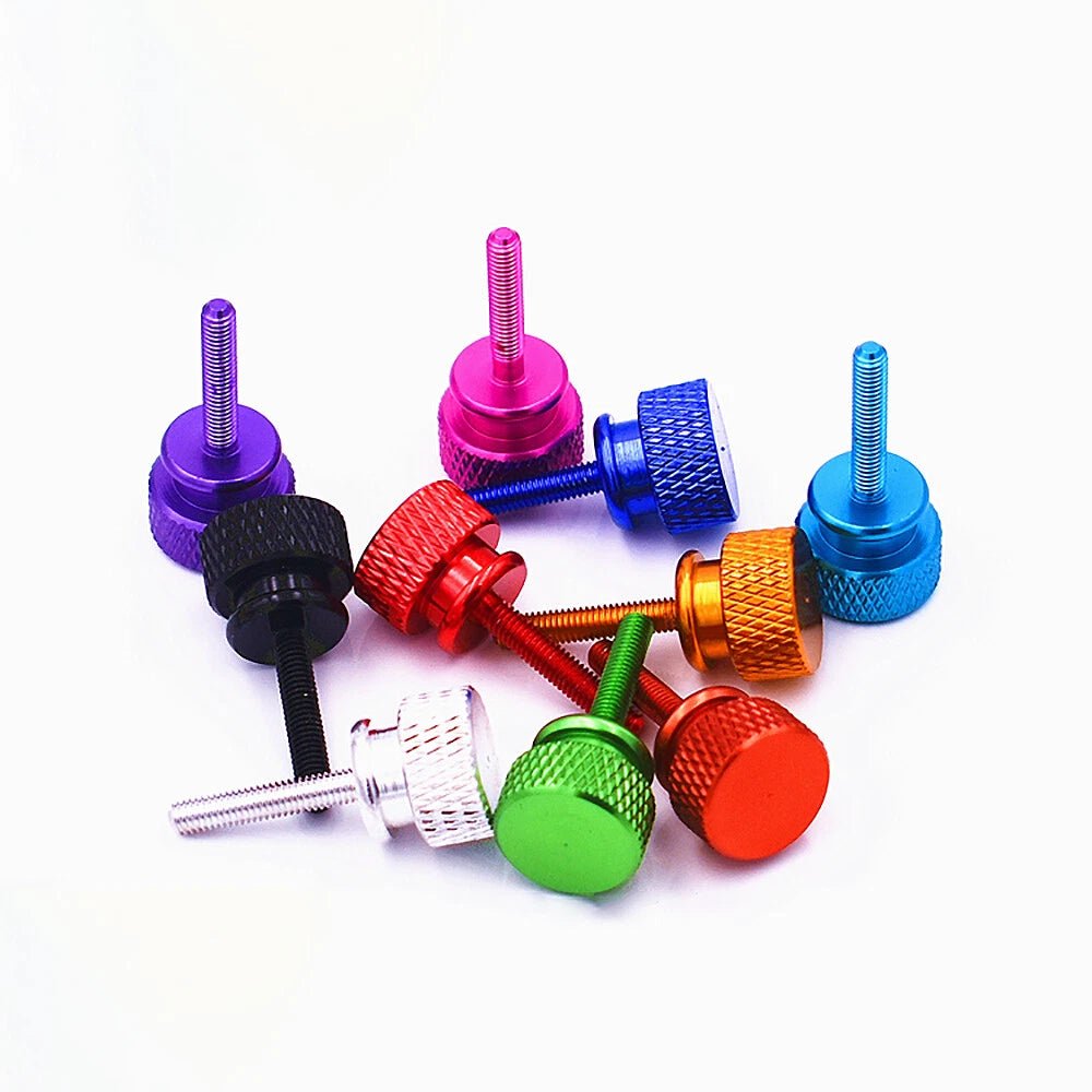 M3 x 16mm Aluminum Flat Knurled Thumb Screws — 10 Colors for PC Case & DIY Builds - HomeDIYer