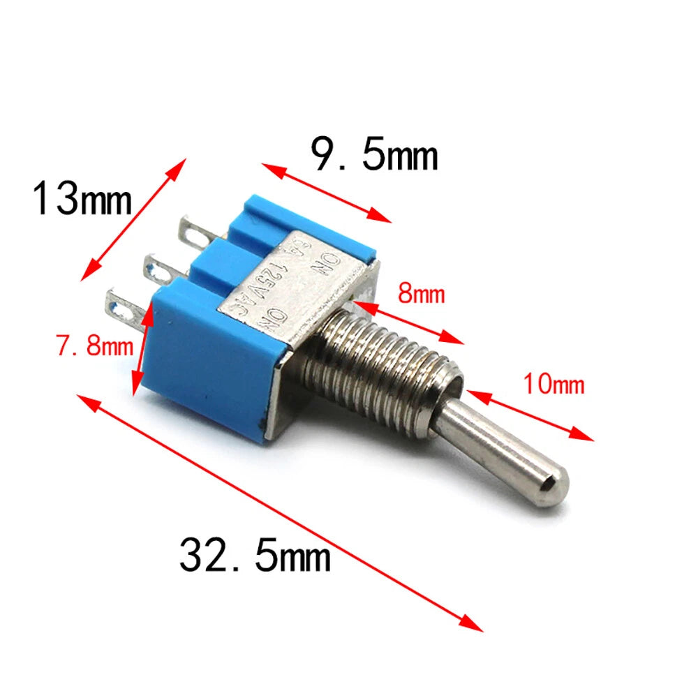 Miniature Toggle Switch SPST On-Off 2 Position — Boat, Car Dash, Model Railway