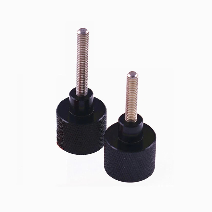 Knurled Thumb Screws M3–M10 | Black Aluminum Nut + Stainless Steel Rod