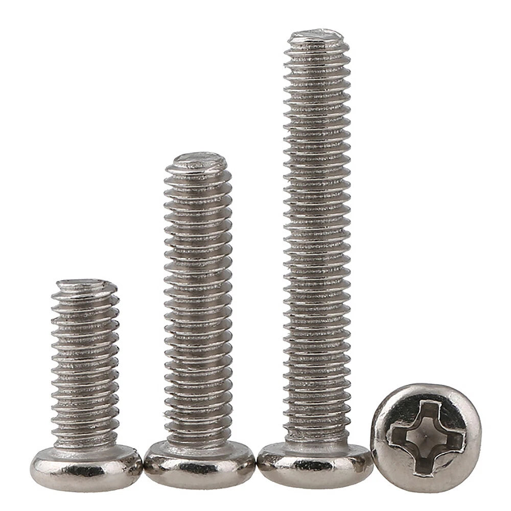 M3 M4 Pozi Pan Head Machine Screws A2 Stainless Steel — Multiple Sizes & Pack Quantities