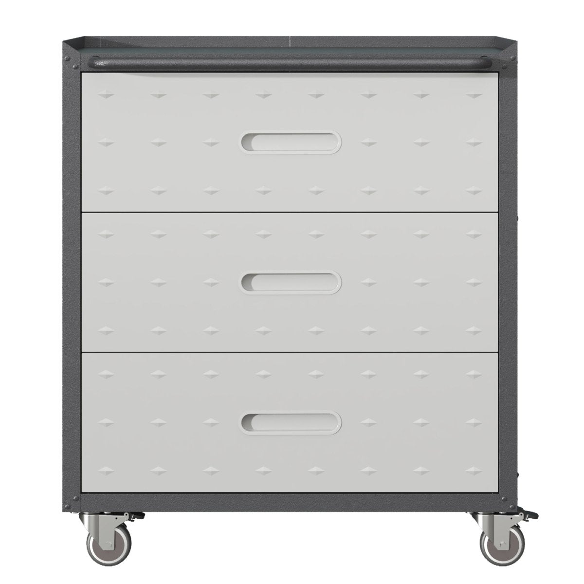 Heavy - Duty Metal Storage Cabinet with Wheels - 3 Drawer Tool Cabinet for Garage, Office, and Home Organizer Solutions, Black/Gray - HomeDIYer