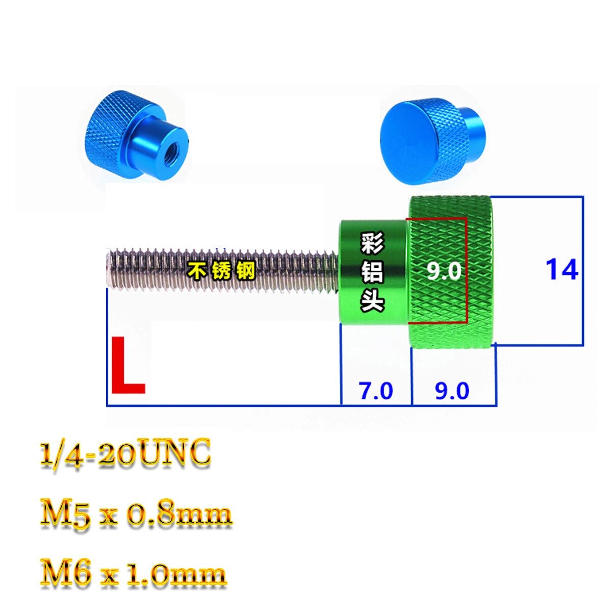 Knurled Thumb Screws 10mm – Aluminum High - Type Hand Grip Bolts, 1/4 - 20 UNC / M5 / M6, PC Case & DIY - HomeDIYer