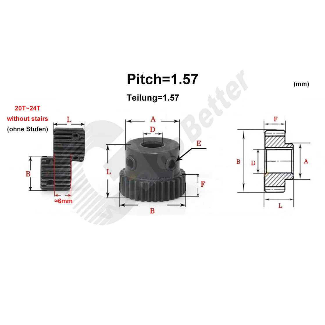 0.5 Mod 45# Steel Spur Gear 20T~60T Bore=4~12mm Pinion Spur Gear With Screws