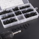 340pcs Phillips Pan Head Self Tapping Screws Kit – M3 M3.5 M4 M4.8, Black Carbon Steel