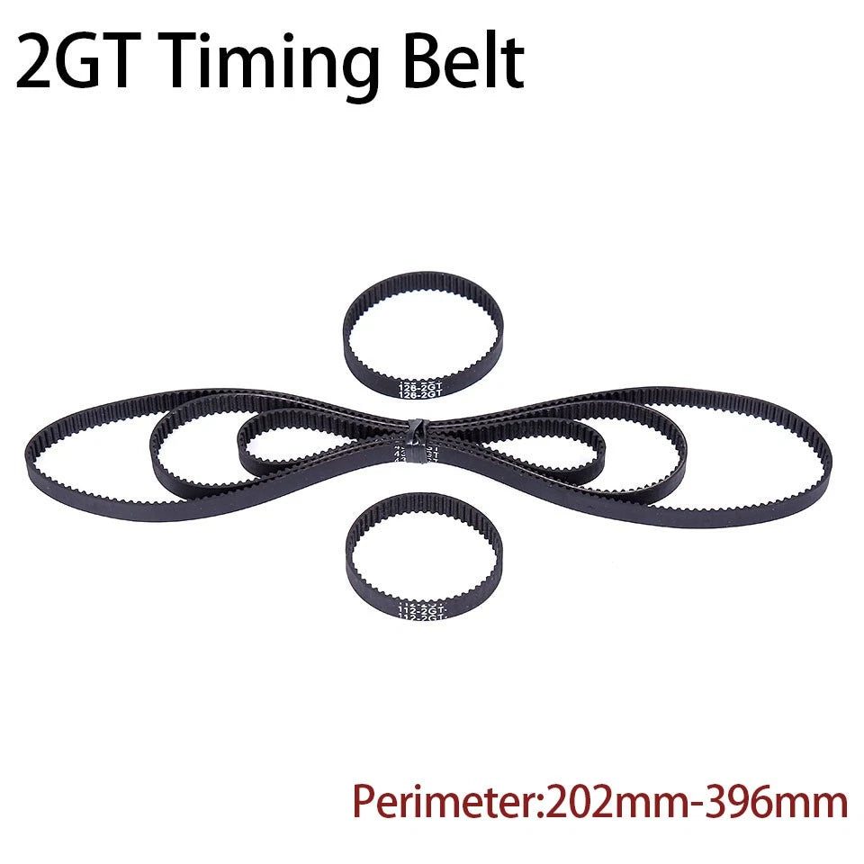 2GT Closed-Loop Timing Belt 10mm Wide | CNC & 3D Printer Drive Belt 202mm–396mm