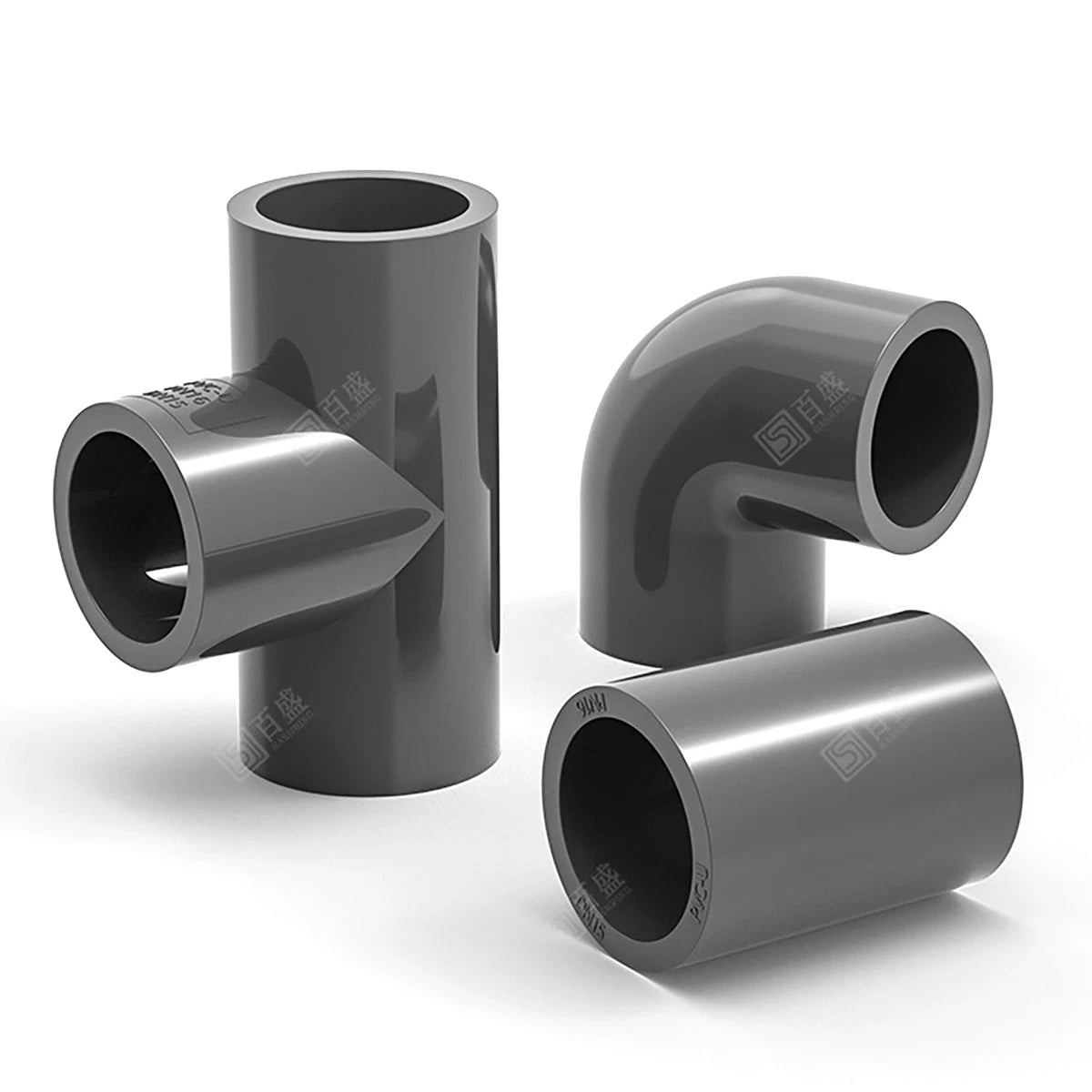 PVC Plumbing Fittings 45° Elbow-Straight-Tee Pipe Connector Solvent Weld