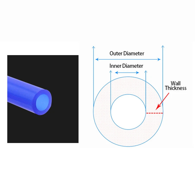 Food Grade Silicone Tubing — Flexible Rubber Hose, ID 1mm–25mm, Multi-Color