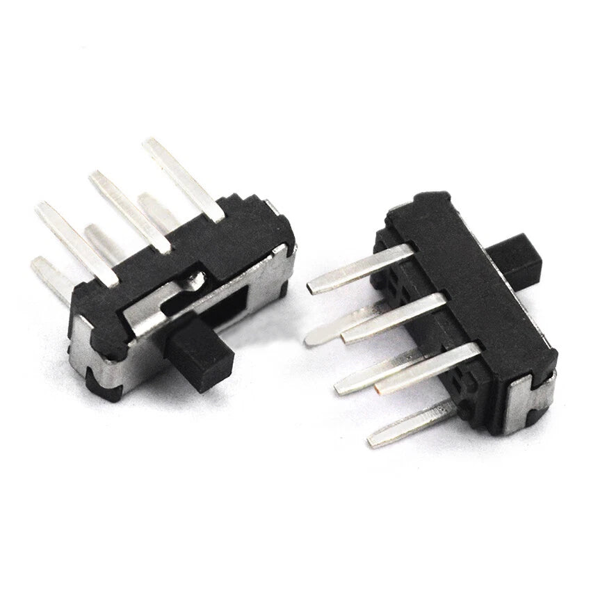 MSS-22D18G2 6-Pin 2P2T Double Row Slide Switch — 2mm Handle, 2-Way Toggle