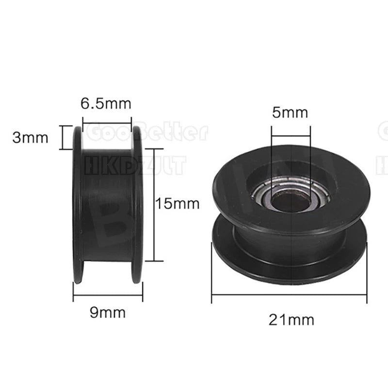 Nylon Bearing Roller H Type Grooved Wheel Pulleys Rail Wheel 695ZZ 5x21x9 mm
