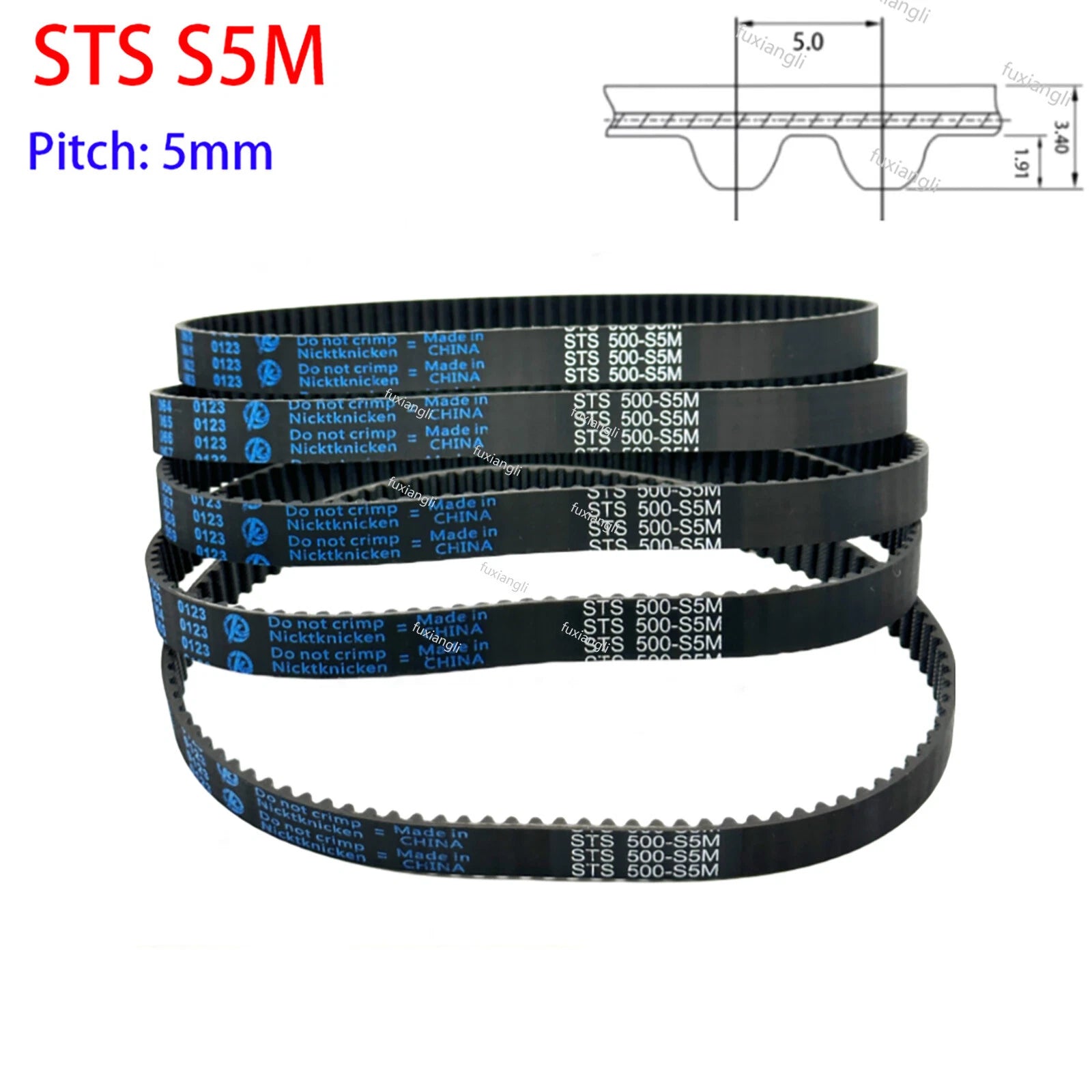 S5M Timing Belt 20mm Wide – Closed Loop Rubber Synchronous Belt, 5mm Pitch (180mm–4000mm)