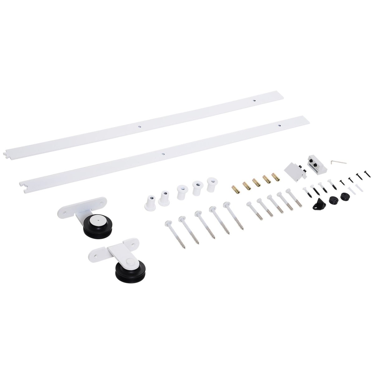 Rustic Interior Sliding Barn Door Mounting Hardware Kit White - HomeDIYer