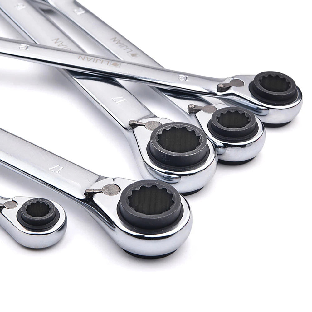 1× Four Sizes In One Ratchet Wrench 8-24mm Quick Spanner Wrench Auto Repair Tool