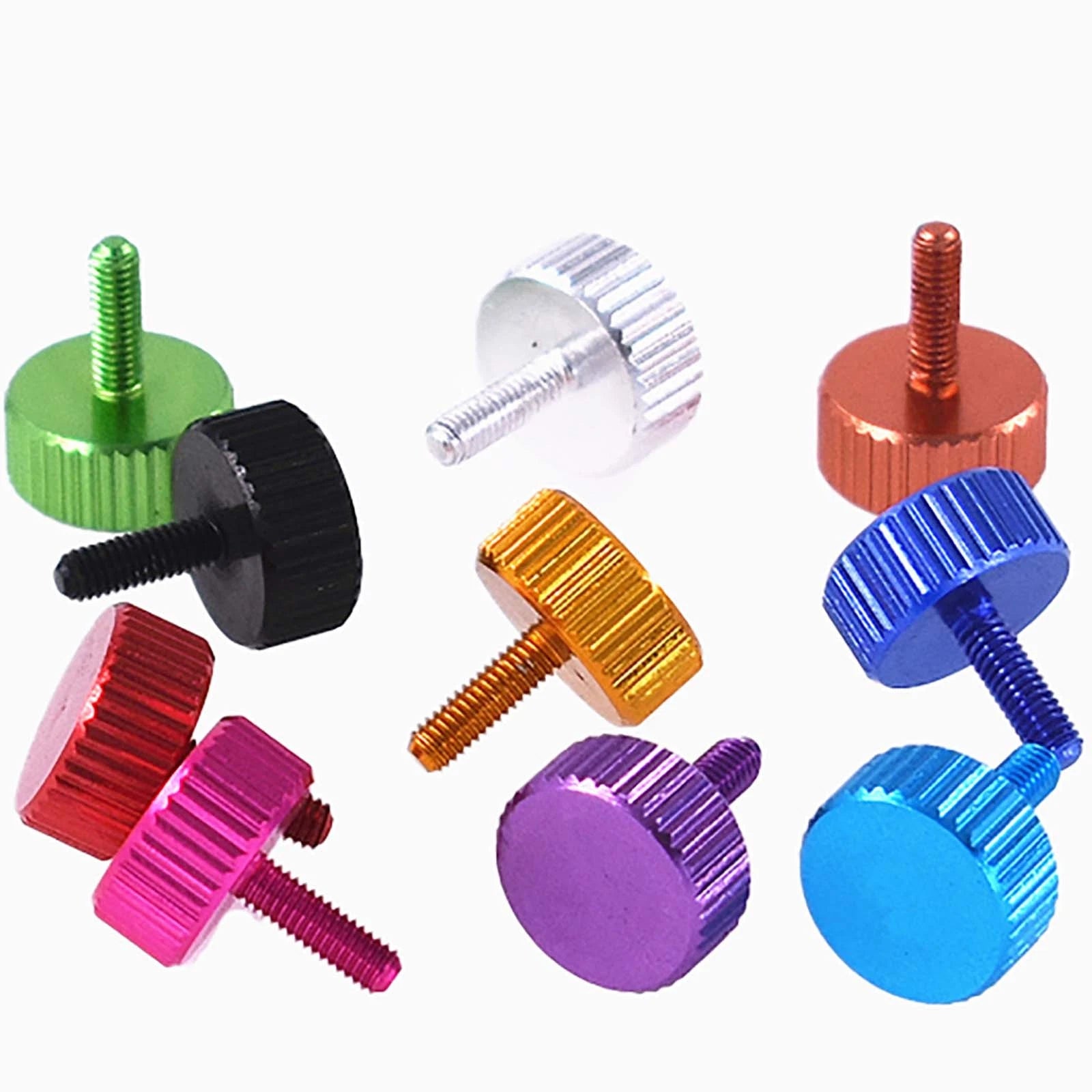 Colorful Thumb Knurled Screws M2.5 M2.6 M4 — Hand Tighten Knob Bolts