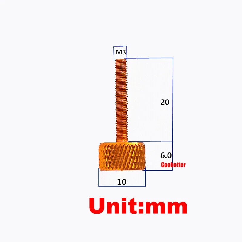 M3 x 20mm Aluminum Knurled Thumb Screws Colorful Hand Grip Knob Bolts - HomeDIYer