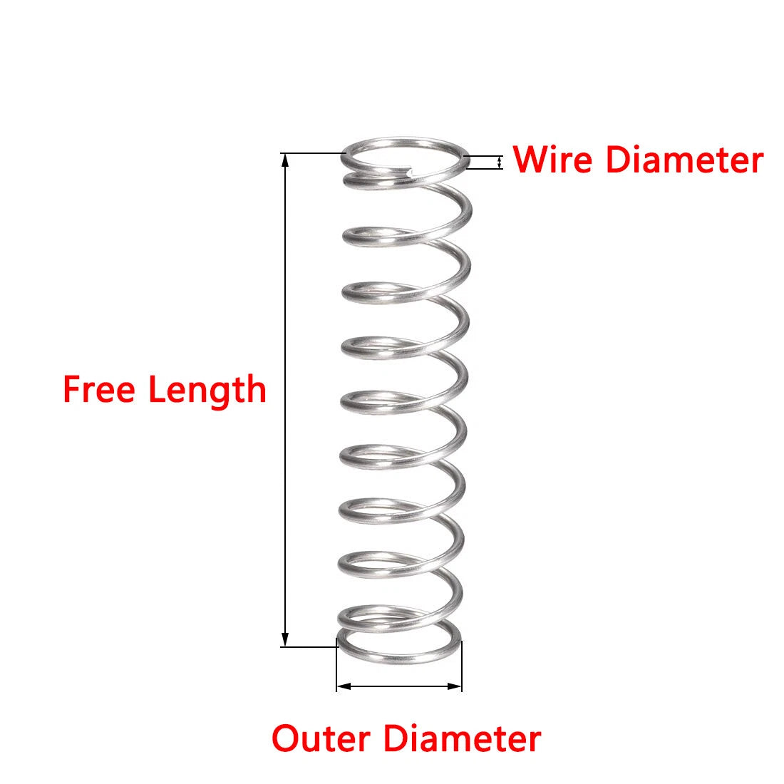 Stainless Compression Spring 0.6mm Wire Diameter Coil Springs-All Lengths & OD