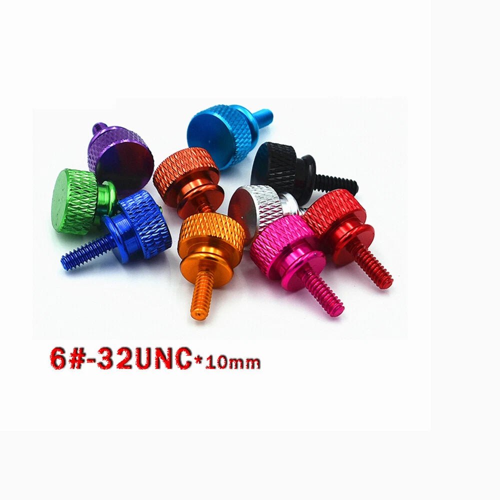 UNC 6 - 32 Anodized Aluminum Knurled Thumb Screws — 10mm & 20mm, 10 Colors - HomeDIYer